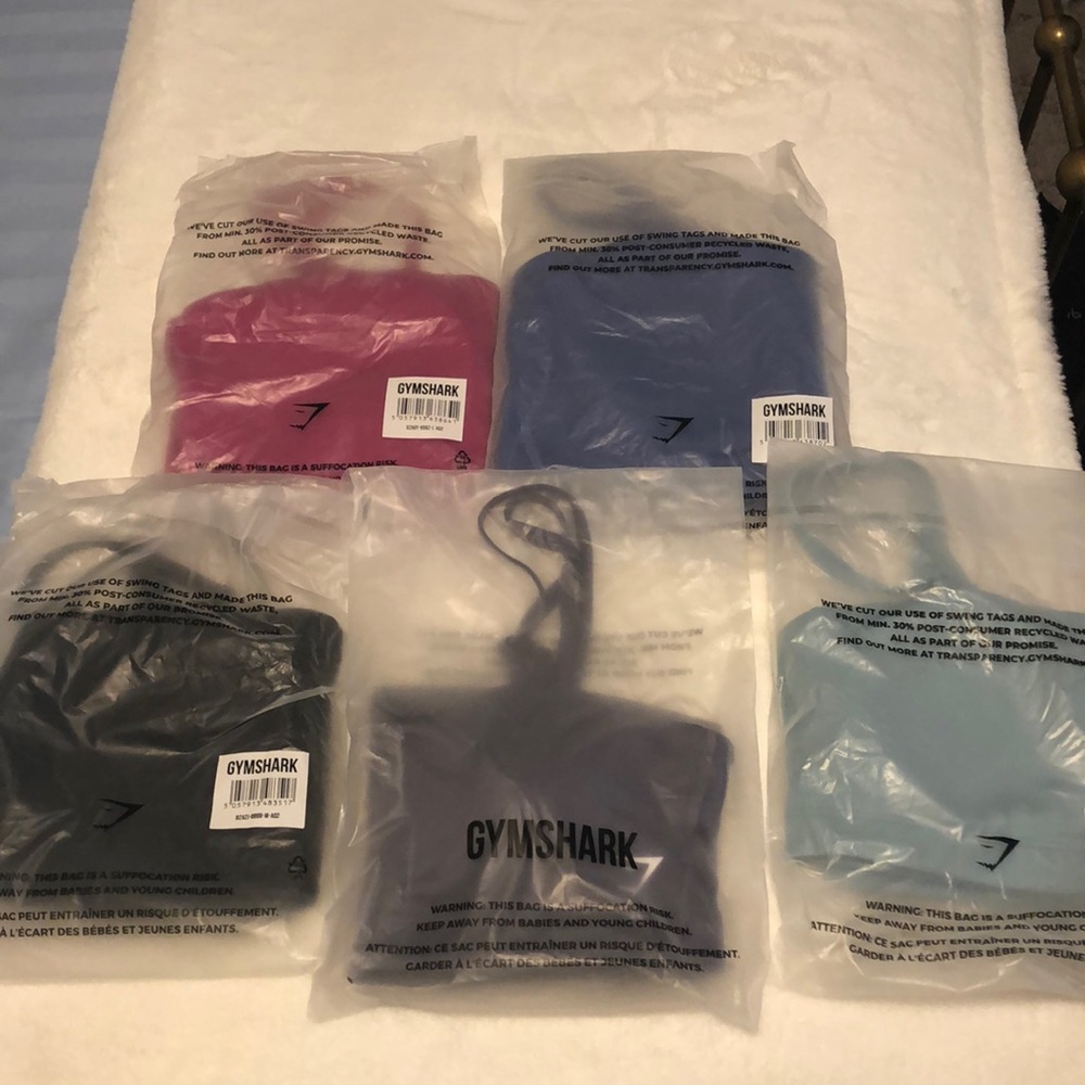 NWT 5 Gymshark Bandeau Sports Bras